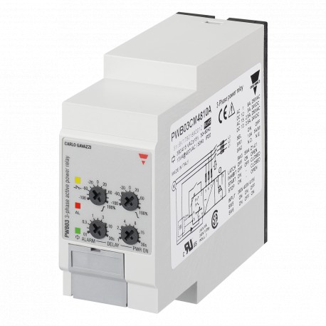 PWB03CM4810A CARLO GAVAZZI Selected parameters OUTPUT SIGNAL 1 relay SETPOINTS 2, adjustable MONITORED VARIA..