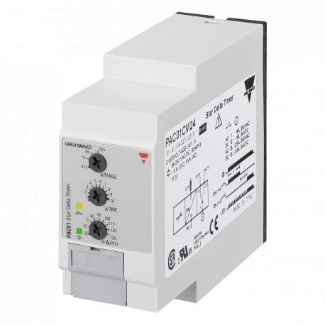 PAC01CM24 CARLO GAVAZZI parâmetros de função selecionada Star-delta sinal de saída 1 relé Outras INSUMOS 0,1..
