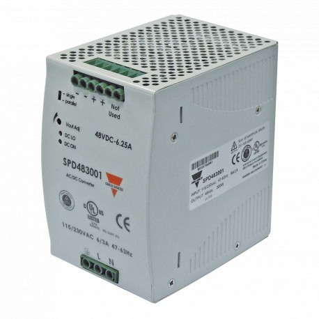 SPD243001 CARLO GAVAZZI PARALELO CONEXÃO sim 300W INPUT TYPE A fase ou 24 VCC Saída de tensão CC DC PFC sim ..