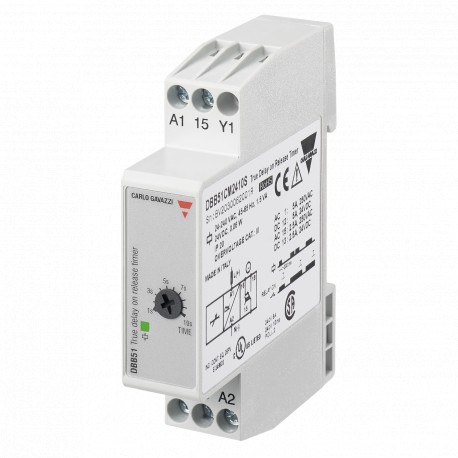 DBB51CM241M CARLO GAVAZZI Selected parameters FUNCTION True delay on release OUTPUT SIGNAL 1 relay Others IN..