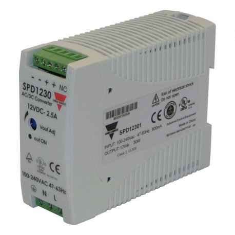 SPD12301 CARLO GAVAZZI Selected parameters MODEL Din Rail AC INPUT VOLTAGE 85 264V OUTPUT POWER 30W PARALLEL..