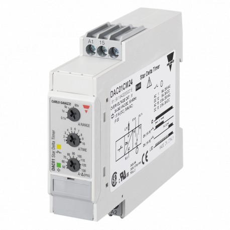 DAC01CM24 CARLO GAVAZZI parâmetros de função selecionada Star-delta sinal de saída 1 relé Outras INSUMOS 0,1..