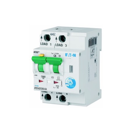AFDD-6/2/C/003-G/A MB-300138 Y7-300138 EATON ELECTRIC Interruttore di protezione antincendio, 2p, C, 6 A, 30..
