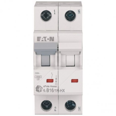 HN-B16/1N 194841 EATON ELECTRIC Miniature circuit breaker (MCB), 16 A, 1p+N, characteristic: B