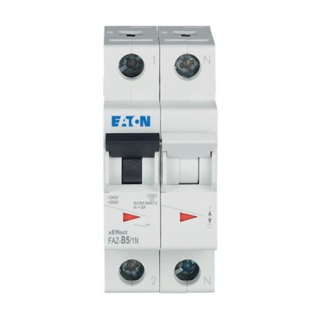 FAZ-B5/1N 278641 EATON ELECTRIC Disjoncteur miniature (MCB), 5 A, 1p+N, caractéristique : B