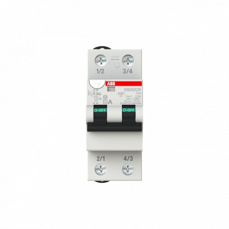 2CSR752140R3254 ABB I.com.DS202CR 2p C 25A A 10kA 300mA