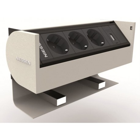 2CLA293301T1101 T2933.01 BL NIESSEN Conexão de Cobertura 90º 3B+1USBE BL