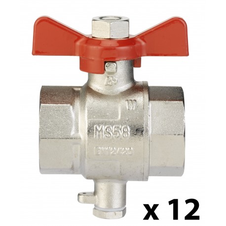 087H0120 DANFOSS HEATING Kugelhahn DN25 für direkten Sensor, 12Stk