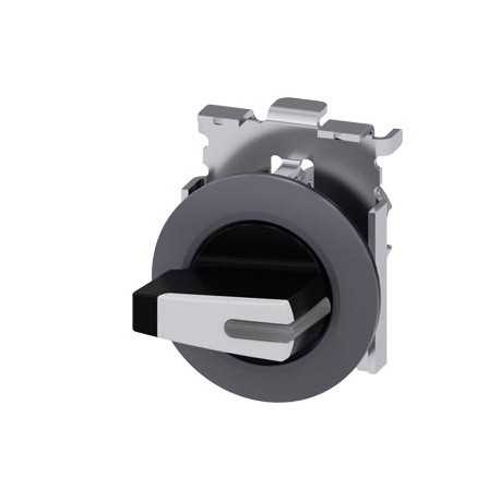 3SU1062-2FM60-0AA0 SIEMENS Selector, iluminable, 30 mm, circular, metal, mate, blanco, selector, corto, anil..