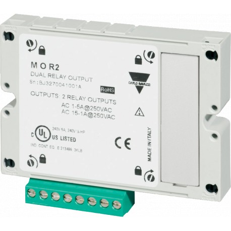 MOR2 CARLO GAVAZZI Module de sortie numérique, deux sorties relais (SPDT) SLOTA pour WM20, WM30 et WM40