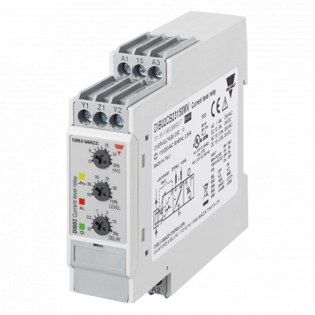 DIB02CD48150MV CARLO GAVAZZI Control relay single phase current max. or min. AC/DC, TRMS, Power supply 24 to..
