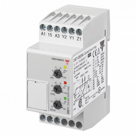 DIB71CB2350MA CARLO GAVAZZI Relé de control monofásico intensidad máx. o mín. CA/CC, TRMS, Escala medida 1 a..