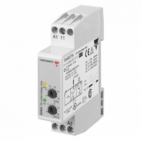 DUA52C724 CARLO GAVAZZI Selected parameters OUTPUT SIGNAL 1 relay SETPOINTS 1, adjustable MONITORED VARIABLE..