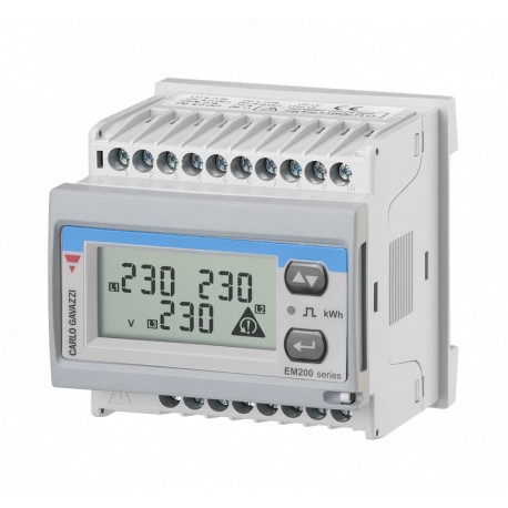 EM21072DAV63HOSPFAD CARLO GAVAZZI Energy meter electrical three phase, Display removable, intensity Input /5..
