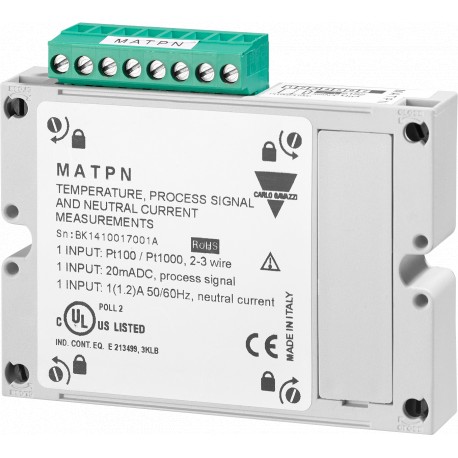 MATPN CARLO GAVAZZI Модуль вход. аналоговый Степени интенсивности нейтральный+меры, температура+сигнал проце..