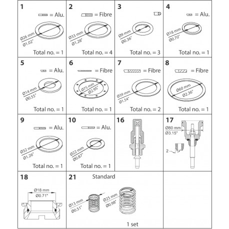027F0611 DANFOSS REFRIGERATION Kit di revisione PMFL 80-1