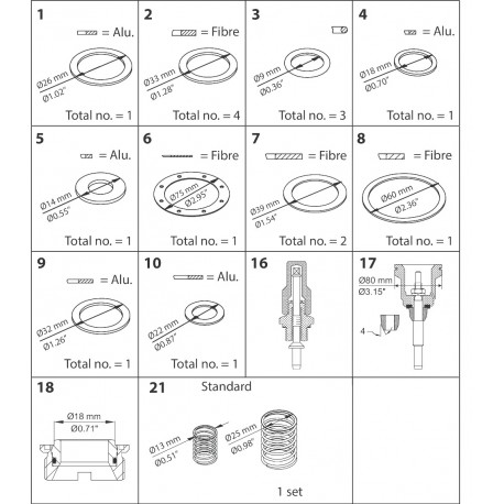027F0632 DANFOSS REFRIGERATION Kit de revisão PMFL 80-3