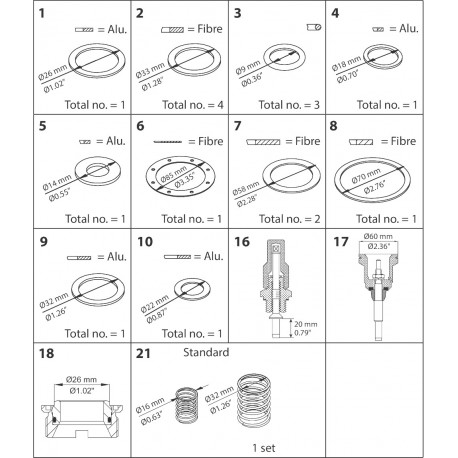 027F0637 DANFOSS REFRIGERATION Kit di revisione PMFL 125