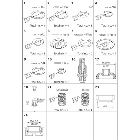 027F0676 DANFOSS REFRIGERATION Kit di revisione PMFH 80-4