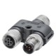 6GK1907-0DC00-6AA5 SIEMENS M12 Power T-TAP PRO (A-encoding) T-element para alimentação XP-200 com 2 insertos..