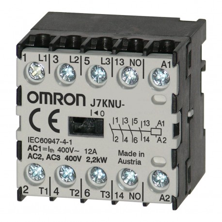 J7KNU-05-01 110 J7KN9786F 668211 OMRON Microcontattore, 3 poli (NA) + 1NC, 2,2 kW 12 A CA1 (fino a 440 V), 1..
