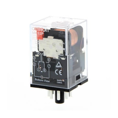 MKS2P 230VAC MKSN8009C MKS2PAC230BYOMZ OMRON DPDT 10A Enchuf. Indic. Mecánico