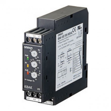 K8AK-VS3 100-240VAC K8AK0015A 378172 OMRON Однофазное максимальное или минимальное напряжение 200-600 В пере..