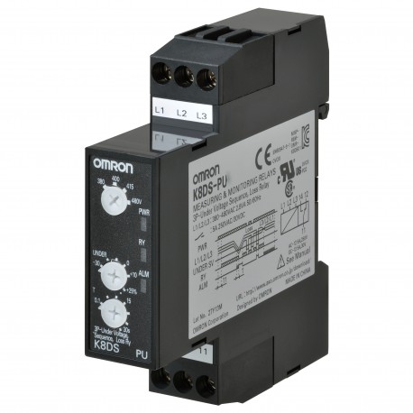 K8DS-PU1 K8DS0002M 387481 OMRON Three Phase Minimum Voltage +Sequence +Per Phase 200-240AC 17.5mm