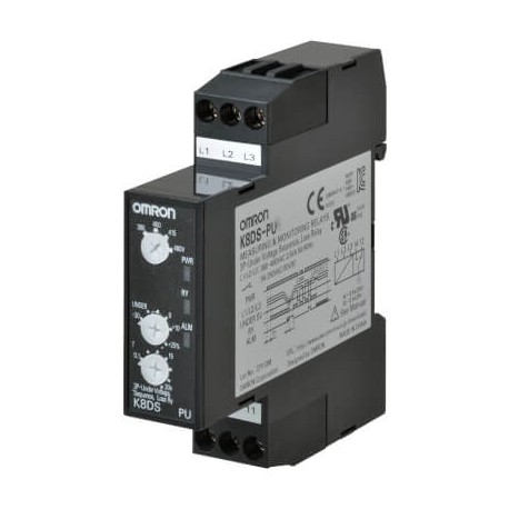 K8DS-PU2 K8DS0003R K8DSPU2 OMRON Trifase a tensione minima di+Sequenza di +Per fase, 380-480AC 17,5 mm