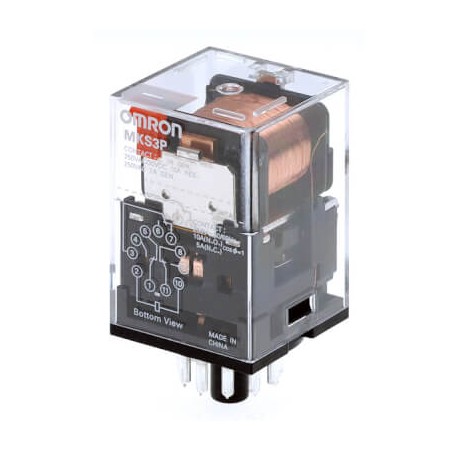 MKS3P-5 230VAC MKSN8077H MKS3P5AC230BYOMZ OMRON 3PDT 10A Indic. mecánico LED Pulsador-prueba
