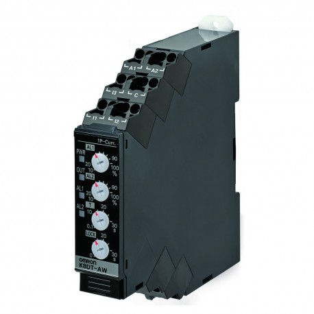 K8DT-AW3CA K8DT0015G 669495 OMRON Courant monophasé max et min 10-200 A SPDT 100-240VAC 17.5mm Push-in+