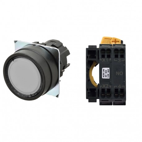 A22NL-BNM-TWA-P100-WC A2226556M A22NLBNMTWAP100WC OMRON Pushbutton Ø22, bezel plastic, FLAT, MOMENTARY, CAP ..