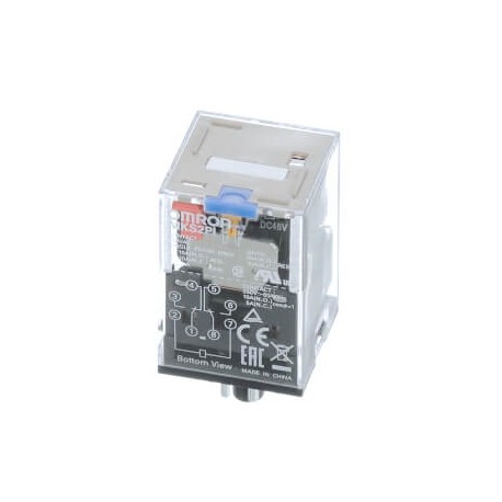 MKS2PI 12VDC MKSN8412R MKS2PIDC12BYOMZ OMRON DPDT 10A Indic. pulsante meccanico-test