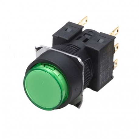 A165L-TGM-24D-1 A16 7349H 160318 OMRON Green Round Push Button IP65 Lamp 24 Momentary