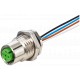 342321 MURRELEKTRONIK M12 female receptacle A-cod. rear mount ferrules PP 5x0.34 0,2m
