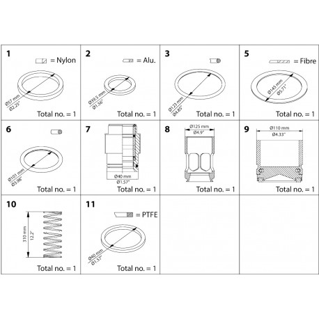 148B6166 DANFOSS REFRIGERATION SCA Overhaul kit DN 125