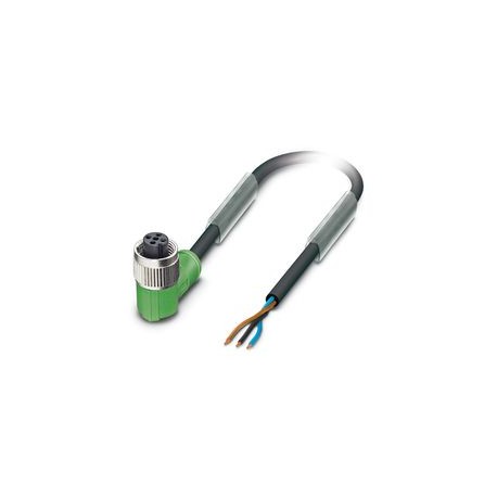 SAC-3P- 3,0-PUR/M12FR BK 1584400 PHOENIX CONTACT Sensor/Actuator Cable, 3-pole, free cable end, to Elbow Fem..
