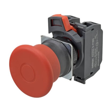 A22NE-MP-P202-N A22E0052G 679740 OMRON Push button 40mm Emergency, lock on push/unlock on turn, 2NC