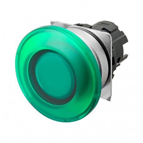 A22NZ-MMM-TGA A2270134D A22NZMMMTGA OMRON Press.22mm, Metal, MUSHROOM, MOMENTANEO, Transp.GREEN, LIGHTING