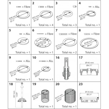 027F3378 DANFOSS REFRIGERATION PM100 (Cone Padrão) Kit de Recondicionamento C
