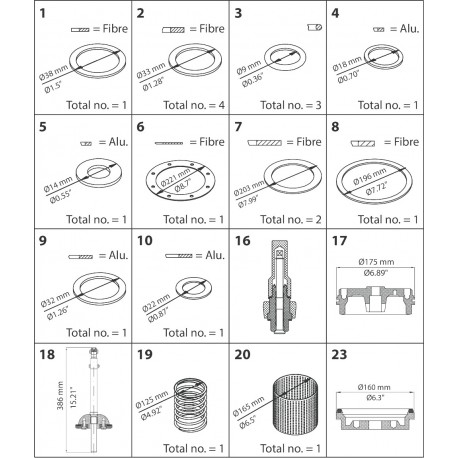 027F3379 DANFOSS REFRIGERATION PM125 (cône Std.) Kit de révision C