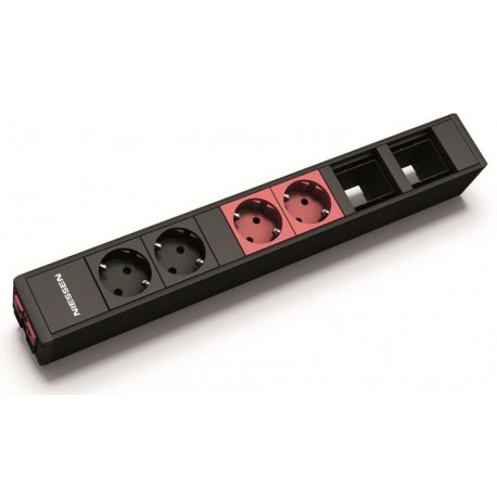 2CLA242800T1101 T2428 BL NIESSEN Conex. Superfic 2BEBL+2BERJ+2Hueco CR BL