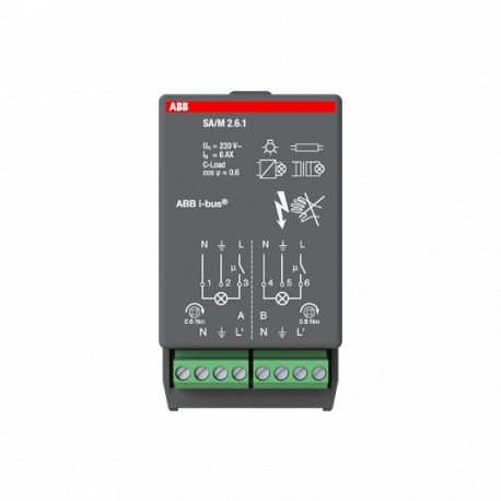 2CDG110002R0011 SA/M 2.6.1 NIESSEN Interruttore Attuatore Modulo, 2 canali, 6A