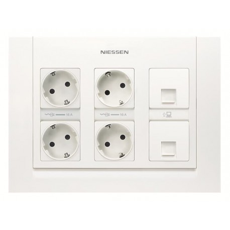 2CLA111110T1001 T1111.1 BL NIESSEN Kit caja de 3 columnas empotrar BL