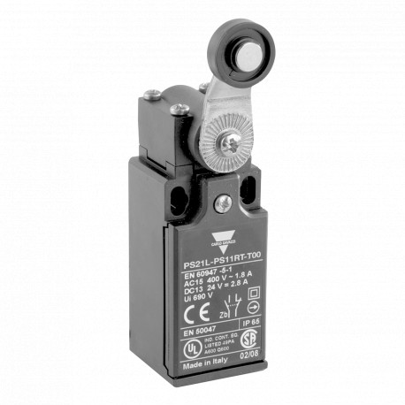PS21L-MT02RT-T00 CARLO GAVAZZI interruptor de límite electromecánico palanca de rodillo de nailon carcasa de..