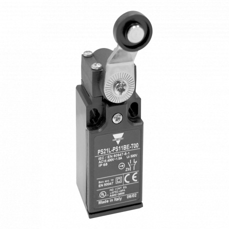 PS21L-NS11BE-T00 CARLO GAVAZZI interruptor de límite electromecánico rodillo de nailon con palanca curvada e..