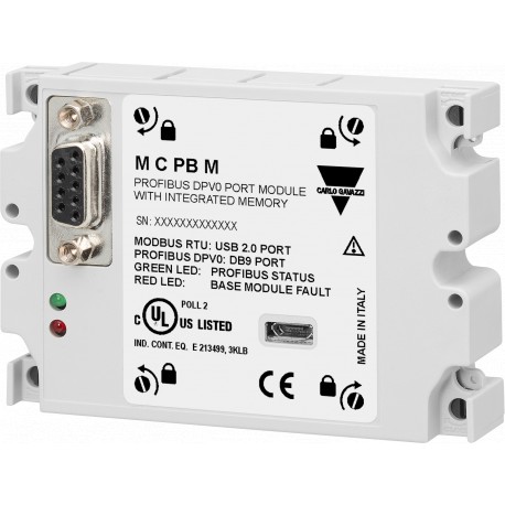 MCPBM CARLO GAVAZZI Módulo de comunicación, Profibus con memoria integrada, para WM40