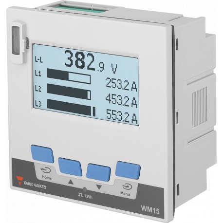 WM1596AV53XOXX CARLO GAVAZZI Energieanalysator mit Messung über Transformator /5A.