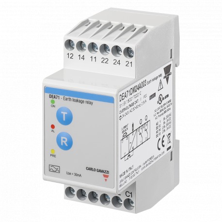 DEA71DM24A003 CARLO GAVAZZI Output signal: 2 relays , Setpoints: 1, fixed , Monitored variable: Residual Cur..