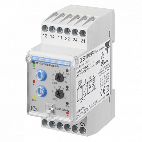 DEB71DM24A30 CARLO GAVAZZI Output signal: 2 relays , Setpoints: 1, adjustable , Monitored variable: Residual..